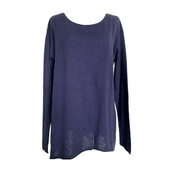 MSRP $325 VINCE. Women's Wool Silk Navy Blue Slouchy Sweater Designer M - Picture 1 of 7